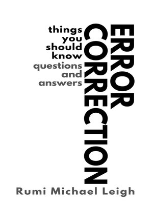 cover image of Error correction
